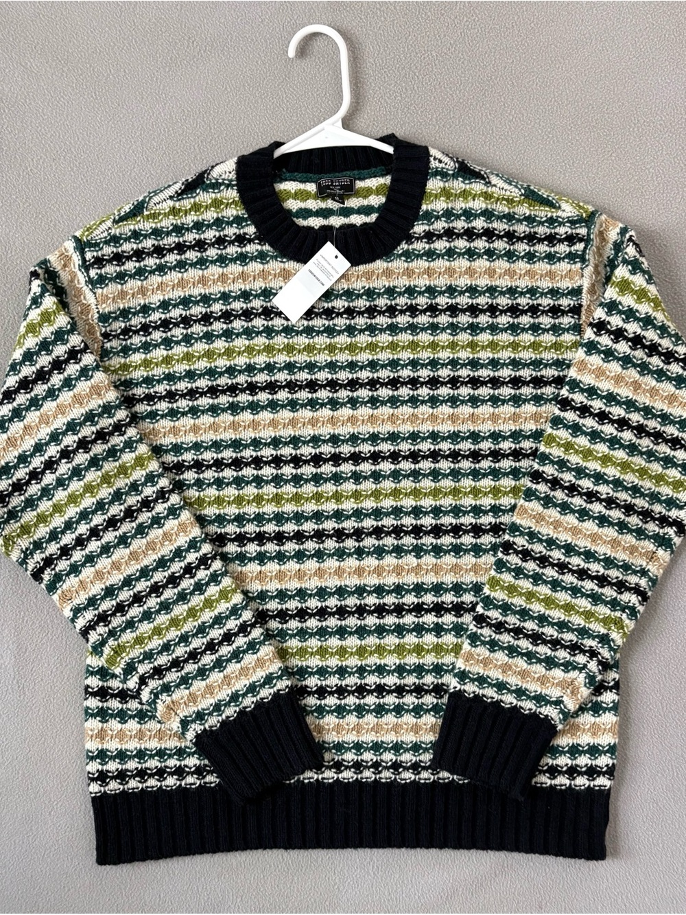 Todd Snyder Bubble Stripe 100% Wool Men’s Medium Crewneck Sweater NWT